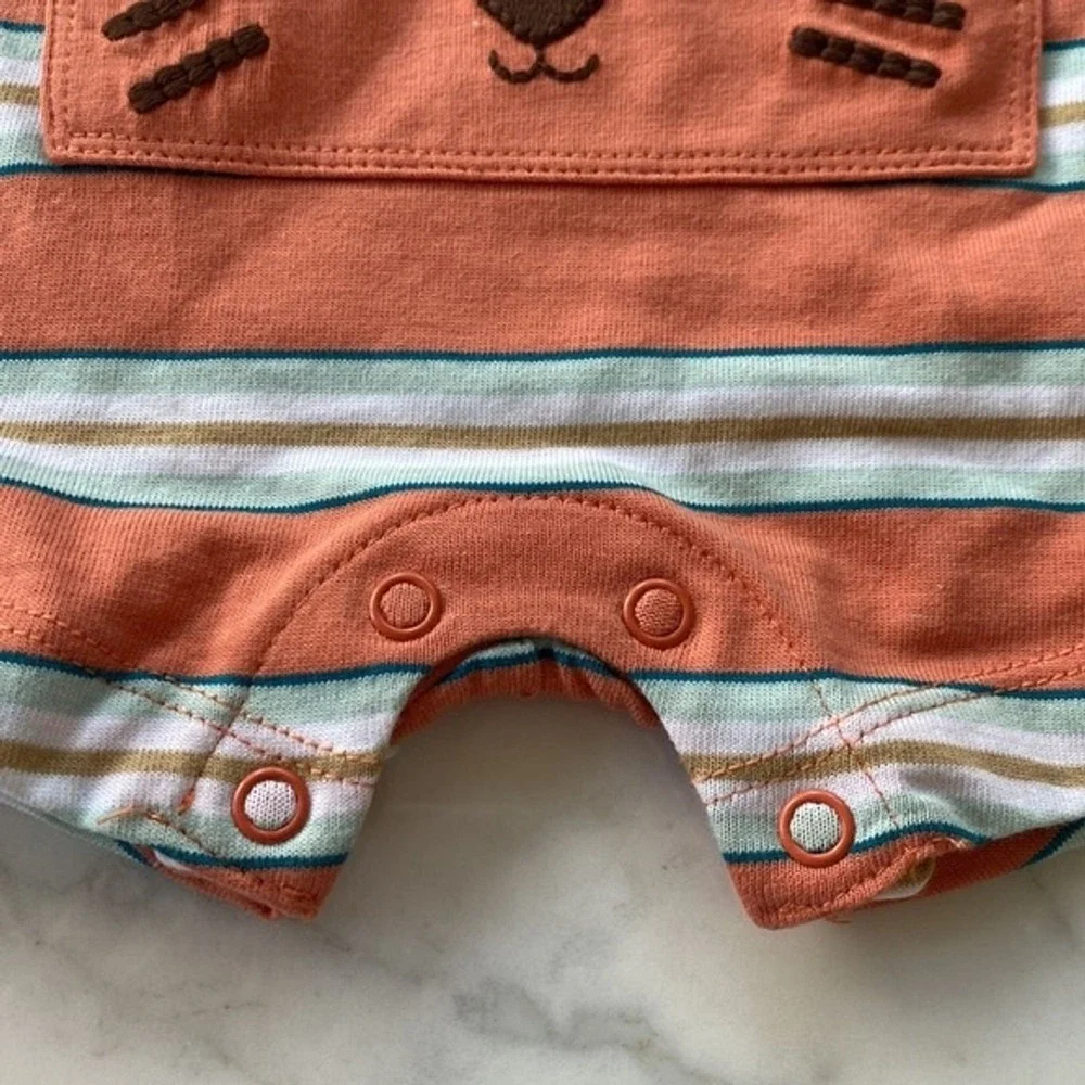 Just One You Carter's Baby Boy Newborn Orange Tiger Stripe Romper NB‎